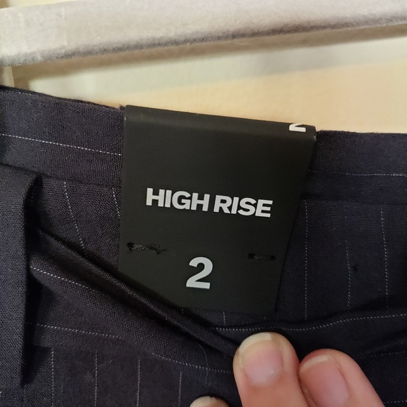 Express Navy Highrise Pin Stripe Shorts - Picture 8 of 8